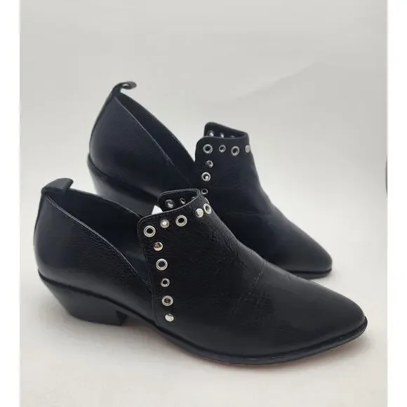 Rebecca Minkoff ANNETTE" LEATHER Studded Booties Women's 8 Black - Picture 1 of 16